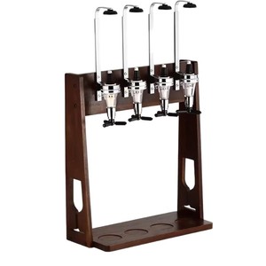 Solid Wood Wine Rack <b>Desktop</b> <b>Standing</b> Bar Dispensing Device Home Wine Pouring Rack With 4 Glasses - Product Image 5