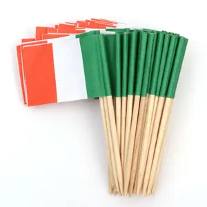 Aangepaste Vorm Decoratie Mini Tandenstoker Voedsel Taart Papier Vlag Met Stok