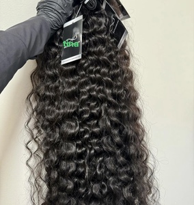 Raw Natural Wave Haar Bundel, Goedkope Prijs Raw Indiaas Krullend Haar, 100% Echt Haar Extensions Birmees Krullend Dropshipping Pixie Krul - Product Image 1