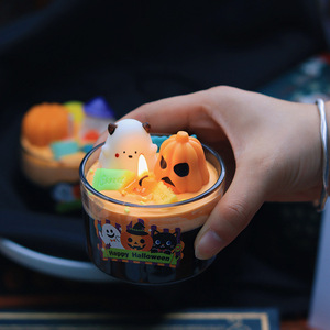 Vela Aromática de Halloween con Diseño de Fantasma y Calabaza, Aroma Suave, para Crear una Atmósfera Festiva - Product Image 2