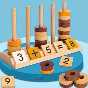 Blocs de boulier de mathématiques en bois Montessori outils d'enseignement de la petite enfance ensemble classé par couleur de jouets de comptage pour les enfants - Product Image 2