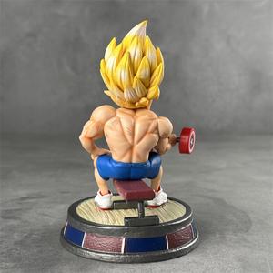 Pour CB Fitness Muscle Lifting PVC Haltère Singe Roi Vegeta Super Saiyan Japon Fait À La Main Modèle Ornements 1/12 Échelle - Product Image 4