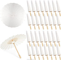 Parasol en bambou blanc vierge 60/84 cm pour peinture DIY, décoration de mariage, douche nuptiale, accessoire photo, cadeau de fête