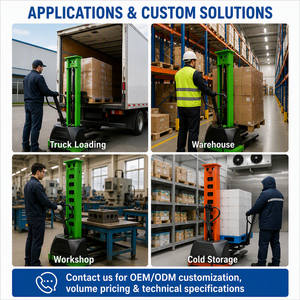 Gerbeur Auto-chargeant Semi-électrique 1000kg Moteur 1.6kW 45Ah Poussée Manuelle <span class=keywords><strong>pour</strong></span> Livraison Entrepôt - Product Image 5