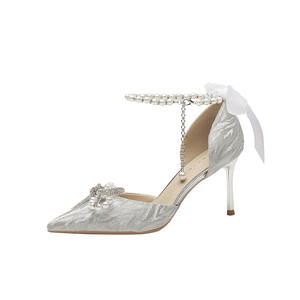 Sandali con Tacco Alto da Donna 2024, <span class=keywords><strong>Scarpe</strong></span> Eleganti Slip-on con Cinturino Posteriore, Calzature da Cerimonia per la <span class=keywords><strong>Sposa</strong></span> - Product Image 2