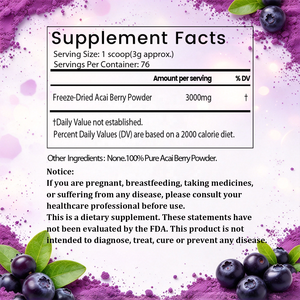 Marca Privada OEM, Polvo de Bayas de Acai Puro Liofilizado, 227g, para Apoyo Nutricional, Suplemento Dietético - Product Image 4