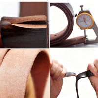 1.5 "ceinture en cuir de vachette véritable lavée vintage pleine fleur en détresse avec boucle ardillon rétro Jean décontracté de haute qualité pour hommes