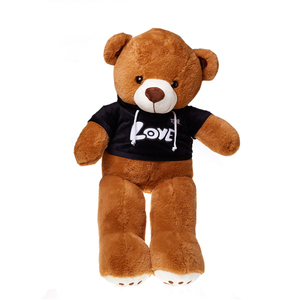 OEM de la fábrica de china de relleno de peluche de felpa con capucha sudadera tela oso juguetes para regalo - Product Image 1