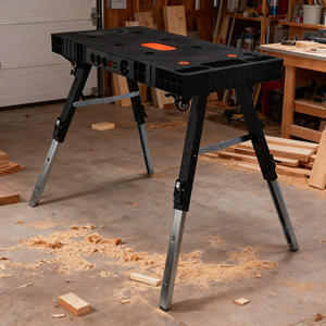 Banc de travail de <span class=keywords><strong>garage</strong></span> Vertak 5 en 1, capacité de 150 kg, banc de travail pliable pour <span class=keywords><strong>charpentier</strong></span>, table de travail multifonction réglable avec roues - Product Image 1