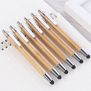 Promotion 2 in 1 Stylus Bamboo Ballpoint <b>Pen</b> With Personalized Custom Logo Advertisement or Business Gift - Product Image 3
