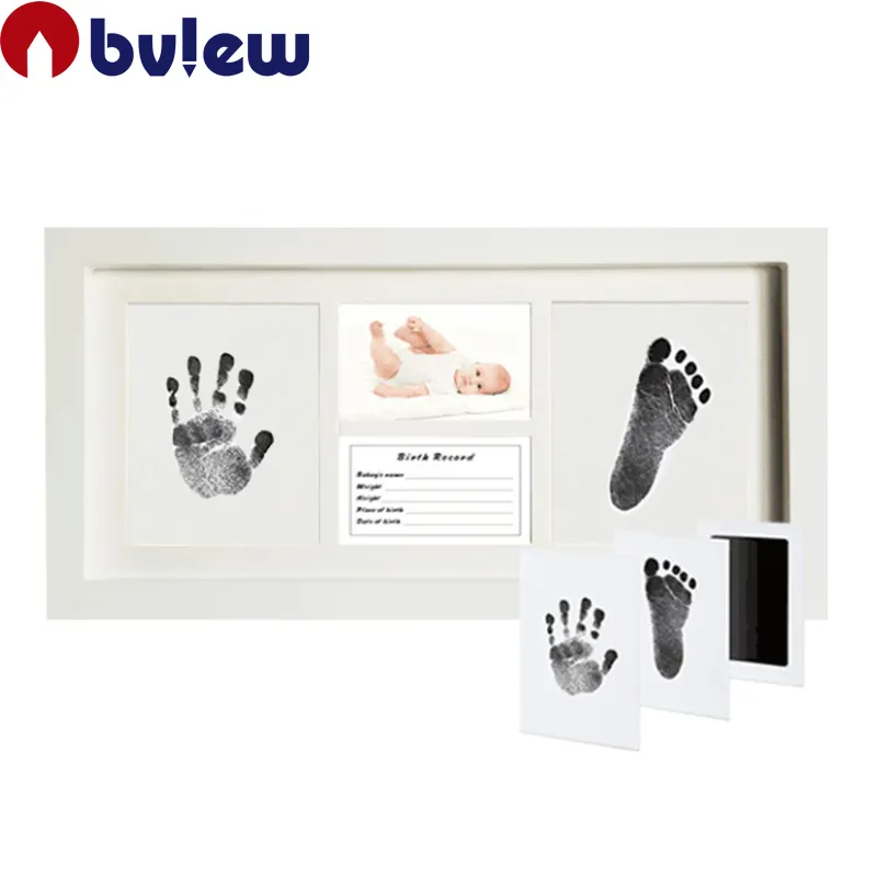 Premium Qualität Neugeborenen Baby Andenken Foto Rahmen Footprint kit Für Baby Kindergarten Speicher