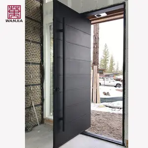 Wanjia – porte principale en bois américain, dernière conception de porte extérieure Composite en bois et plastique personnalisé
