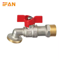 IFAN Robinet Pleine Taille Couleur Laiton, Robinet de Machine à Laver en Laiton pour Jardin, Robinet d'Arrosage en Laiton, Robinet Bibcock