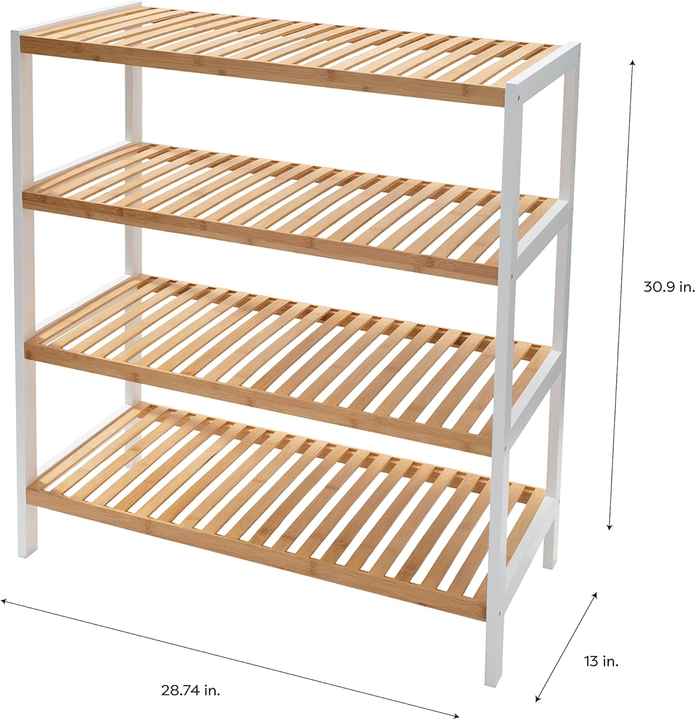 Durable Bamboo Shoe Rack Environmentally Friendly Outdoor Entrance ...