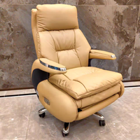 Chaise de bureau de direction moderne de haute qualité, luxueuse et contemporaine, en cuir et en maille, avec hauteur réglable et base coulissante