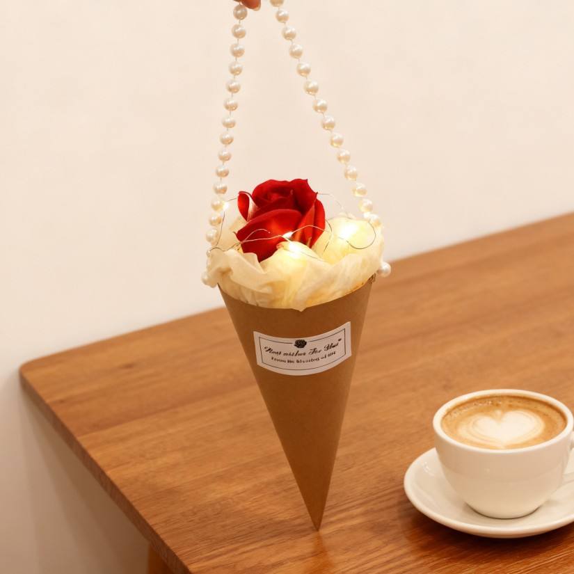 Ice cream red rose