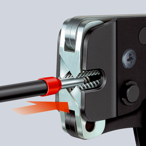 KNIPEX 97 53 08 Herramienta de crimpado para terminales (férulas), con ajuste automático para crimpado frontal con mangos - Product Image 3