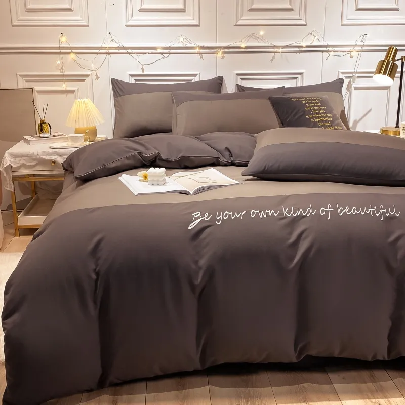 2022 New Washed Cotton Embroidered Maiden Gentleman Series Four-piece Bedding/Bed Linen/Duvet Cover/Sheet Set