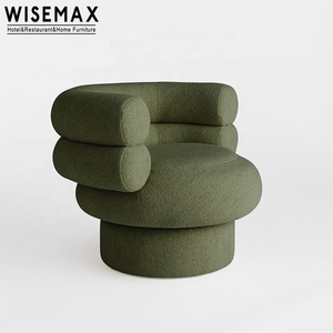 Poltrona Moderna Nordica WISEMAX FURNITURE, Arredamento per <span class=keywords><strong>Soggiorno</strong></span>, Sedia Lounge in Tessuto Vellutato Verde, Poltrona Singola per Casa - Product Image 4