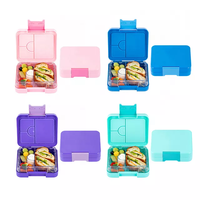 Fournitures scolaires Mignonne Boîte à lunch Bento Boîte à collation pour enfants Conteneur Mini Lonchera 4 compartiments Tritan Boîte à lunch personnalisée sans BPA