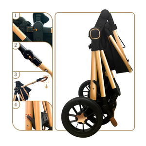 Cochecito Plegable 3 en 1 de Algodón BINLEY al por Mayor, Cochecito de Bebé con Marco de Aleación de Aluminio, Carrito de Viaje de Lujo para Recién Nacidos de 0 <span class=keywords><strong>a</strong></span> 3 <span class=keywords><strong>A</strong></span>ños - Product Image 6
