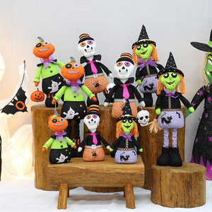 Muñecas Decorativas de Halloween, Calavera de Calabaza, Bruja de Tela, Decoración para Fiestas en Interiores - Product Image 1