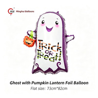 Ballons en aluminium sur le thème d'Halloween : Citrouille, Squelette, Momie, Sorcière, Bannière Maison Hantée, Araignée, Fantôme, Crâne Lumineux, Ballon Mylar à l'hélium