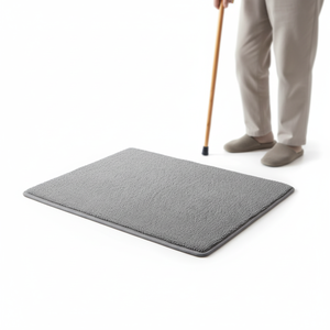 Tapis antidérapant en coton brodé OEM d'usine avec envers en caoutchouc antidérapant, lavable en machine, fin, pour usage en salle de bain pour personnes âgées - Product Image 1