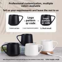 Taza de Cerámica Simple YUANHE, Taza de Café Mate, Diseño Minimalista Moderno, Alto Valor de Color, Blanco y Negro, Apta para Oficina, Lavavajillas y Microondas