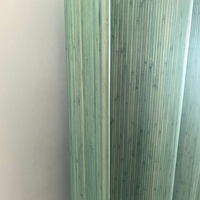 Pembatas Ruangan Lipat Bergelombang Ramah Lingkungan dari Bambu Turquoise 6 X 8 Kaki, Dapat Dipindahkan, dengan Teknologi Laser Cut