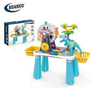 子供のためのおもちゃの恐竜ブロックテーブル子供のための新しい到着教育DIY 52個の観覧車パラダイスビルディングブロックテーブル - Product Image 5