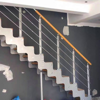 Escaliers à marches ouvertes en bois de chêne blanc en forme de L de style américain Escaliers droits en porte-à-faux en acier au carbone avec rampe en verre