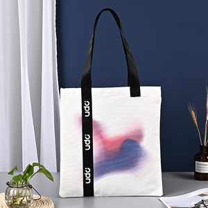 Sac en toile blanc portable à double poignée avec dessus ouvert en coton, logo personnalisé, utilisation publicitaire, 35x40cm <span class=keywords><strong>FLYMAX</strong></span> EXIM - Product Image 1