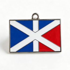 Pin Metálico Rectangular Plateado con Diseño de Bandera en Esmalte Duro, Recuerdo Patriótico - Product Image 1