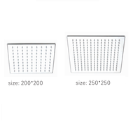 Prix usine SS 304 Chrome Pommeau de douche de plafond supérieur carré Accessoires de salle de bain Pommeau de douche à effet pluie supérieur de 4 pouces