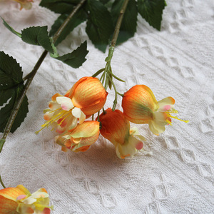 Fleurs artificielles en soie, type lanterne, toucher naturel, pour décoration intérieure, bouquets de mariage et accessoires de photographie extérieure - Product Image 4