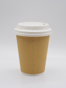 Taza de papel con revestimiento a base de agua no plástica personalizada Biodegradable Compostable Desechable Café Té Pared Individual Doble ondulación - Product Image 5