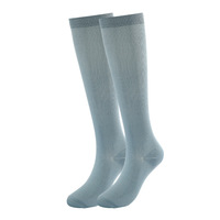 Chaussettes de compression sportives pour femmes, montantes, rayées, séchage rapide, respirantes, absorbant la transpiration, avec bordure en Spandex/Nylon, style preppy amusant