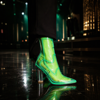 Mehrfarbige transparente EL-Draht-Stiefel mit Leuchteffekt
