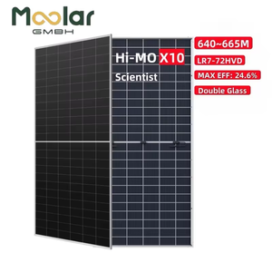 Panneau solaire monocristallin bifacial à double verre Hi-Mo X10 Scientist LR7-1, 645W, 24,6% d'efficacité, pour usage commercial et domestique, à prix abordable - Product Image 1