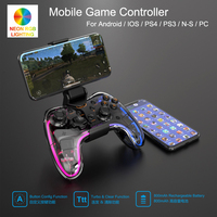 Manette de jeu sans fil 4.0 BLE+EDR avec double vibration, bouton Turbo, détection de mouvement, gyroscope six axes et moteur de vibration pour