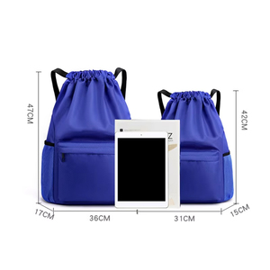 Sac à dos de sport à cordon de serrage grande capacité, nouveau style, avec poches, imperméable, pour le voyage, la remise en forme et la gym - Product Image 5