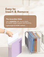 Carpetas de Archivo Colgantes de Plástico Personalizadas de Gran Capacidad, 2 Bolsillos Expandibles en Colores Pastel, Resistentes para Archivadores