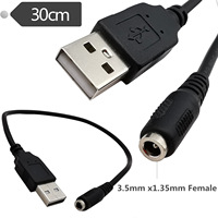 USB 2.0 a Stecker USB 2.0 zu DC Power Jack Buchse 3,5mm x 1,35mm/DC 5,5x2,1mm Buchse Verlängerung adapter Kabel 0,3 m