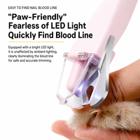 Coupe-ongles 2-en-1 pour animaux de compagnie avec lumière LED pour la visualisation des veines, lime électrique, tondeuse de toilettage pour chiens et chats, arrêt rapide et sûr