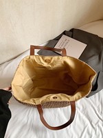 Bolsa Tote de Palha com Design KT, Nova, para Mulheres, Atacado OEM/ODM, Bolsa de Ombro de Grande Capacidade para Praia