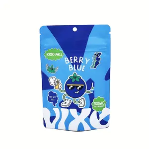 Multiple Designs Colorful Printing Child Resistant Ziplock 3.5g 5g 10g Mylar Bag Gummi Candy Packaging Doypack