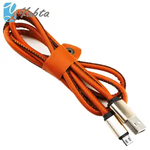 Yabta Stylish Fashionable 1M Brown PU Leather USB Cable For Apple iPhone Cables