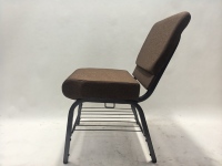 Silla moderna de iglesia de metal de tela, venta al por mayor barata, muebles de teatro y Escuela acolchados apilables, necesidades de conexión de hospital