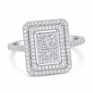 Anello di Lusso con Zirconi Incastonati per Donne, Elegante Gioiello Scintillante alla Moda - Product Image 1